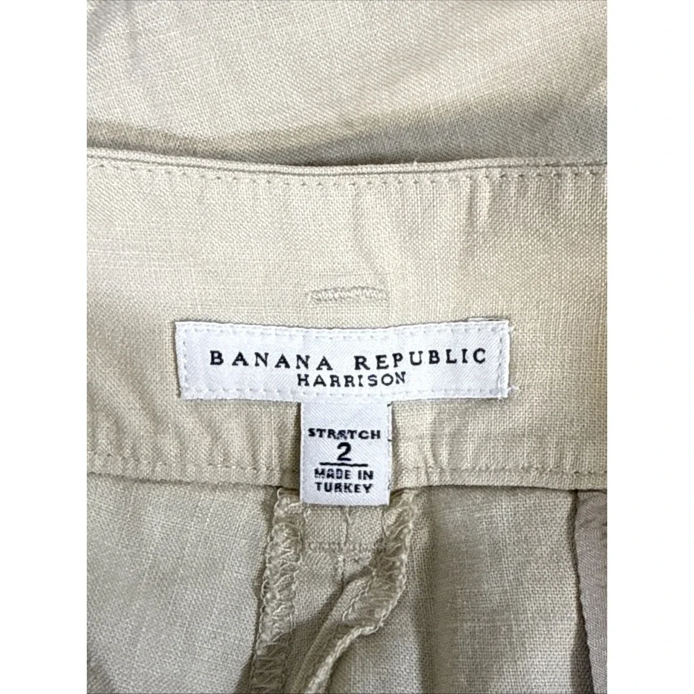 Banana Republic Harrison‎ Pants Womens Size 2 Beige Linen Flare Hippie